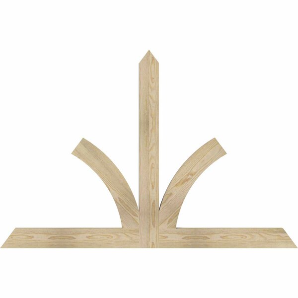 Ekena Millwork Richland Rough Sawn Timber Gable Bracket, Douglas Fir, 60"W x 40"H x 2"D x 4"F, 16/12 Pitch GBW060X40X0204RIC00RDF - main